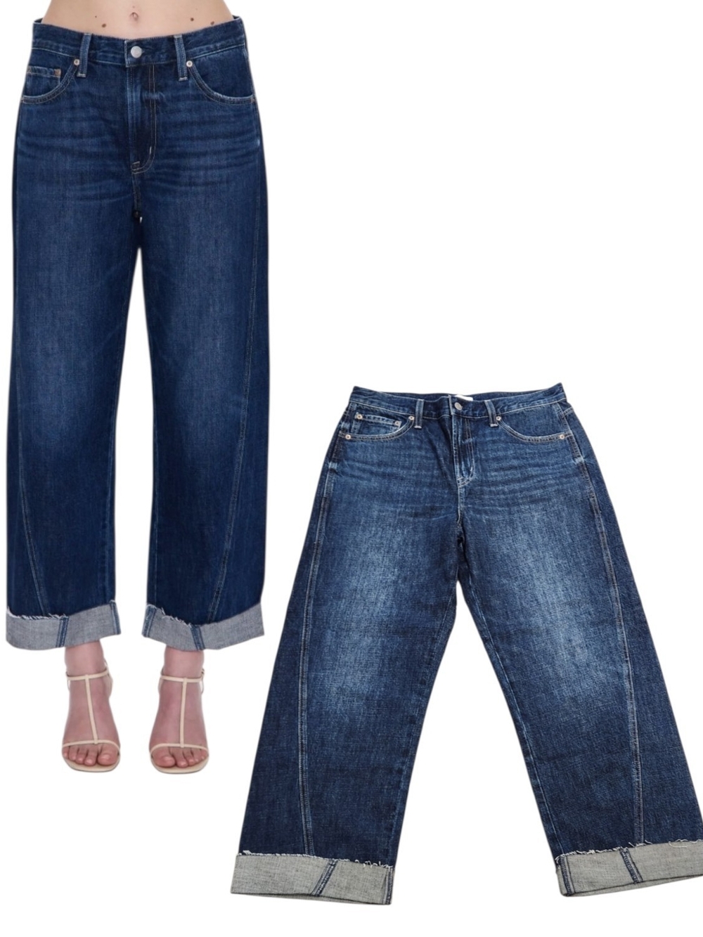 NWT Pistola Kacey Cuffed High Waist Boyfriend Relaxed Seamed Wide Leg Jeans 29
